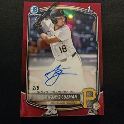 Adonys Guzman  Tru Red Refractor Auto 2/5
