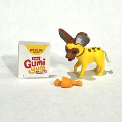 African Wild Dog + Meat (Gumi Yum Surprise - Widlife) Collectible Animal Figurine / Puzzle Toy — with instructions