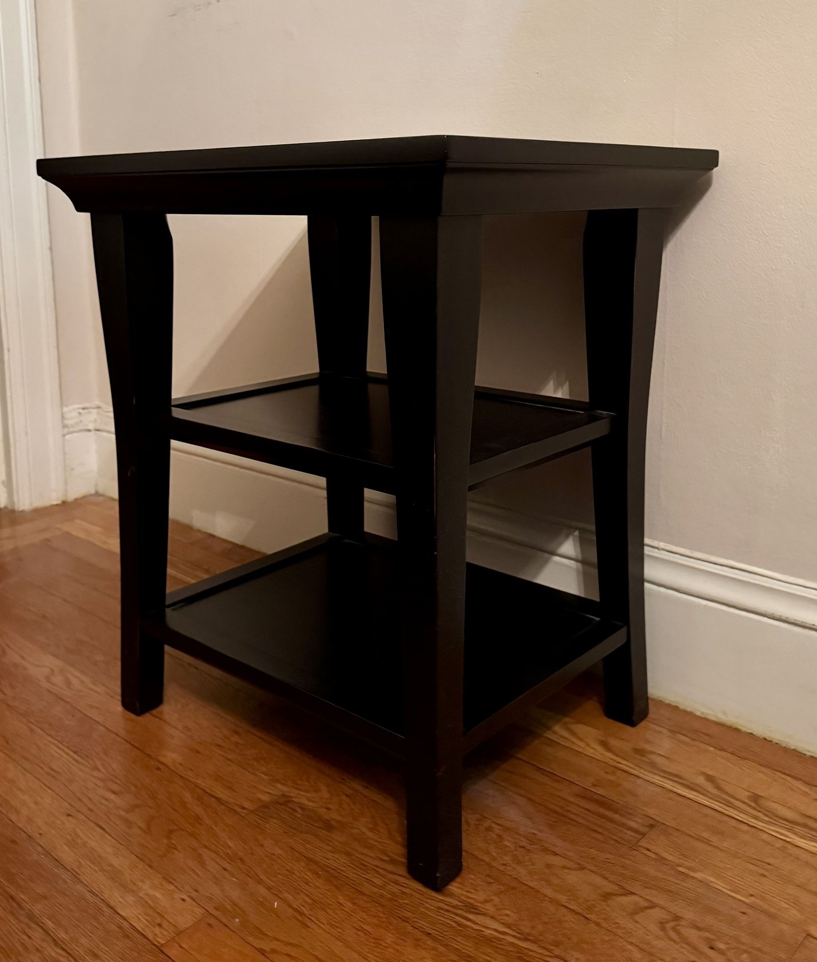 Black Wood Pottery Barn Side Table