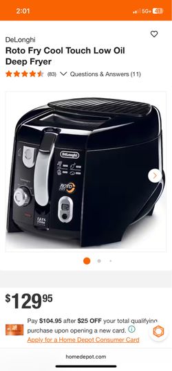 Delonghi Roto Fry Cool Touch Low Oil Deep Fryer
