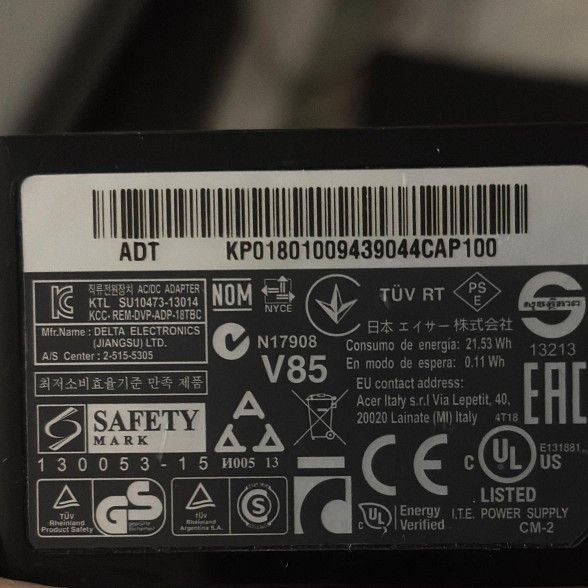 ADP-18TB C Acer Aspire Iconia power supply adapter 12v 1.5a DC