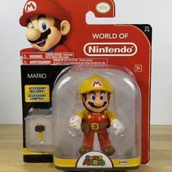 World of Nintendo 4" Mario Maker W/ Utility Belt Super Mario Bros Wave 2-6 NEW!
