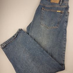 Levi Strauss Signature Regular Jeans Blue Denim Zip Up Dark Wash Men's 40x30