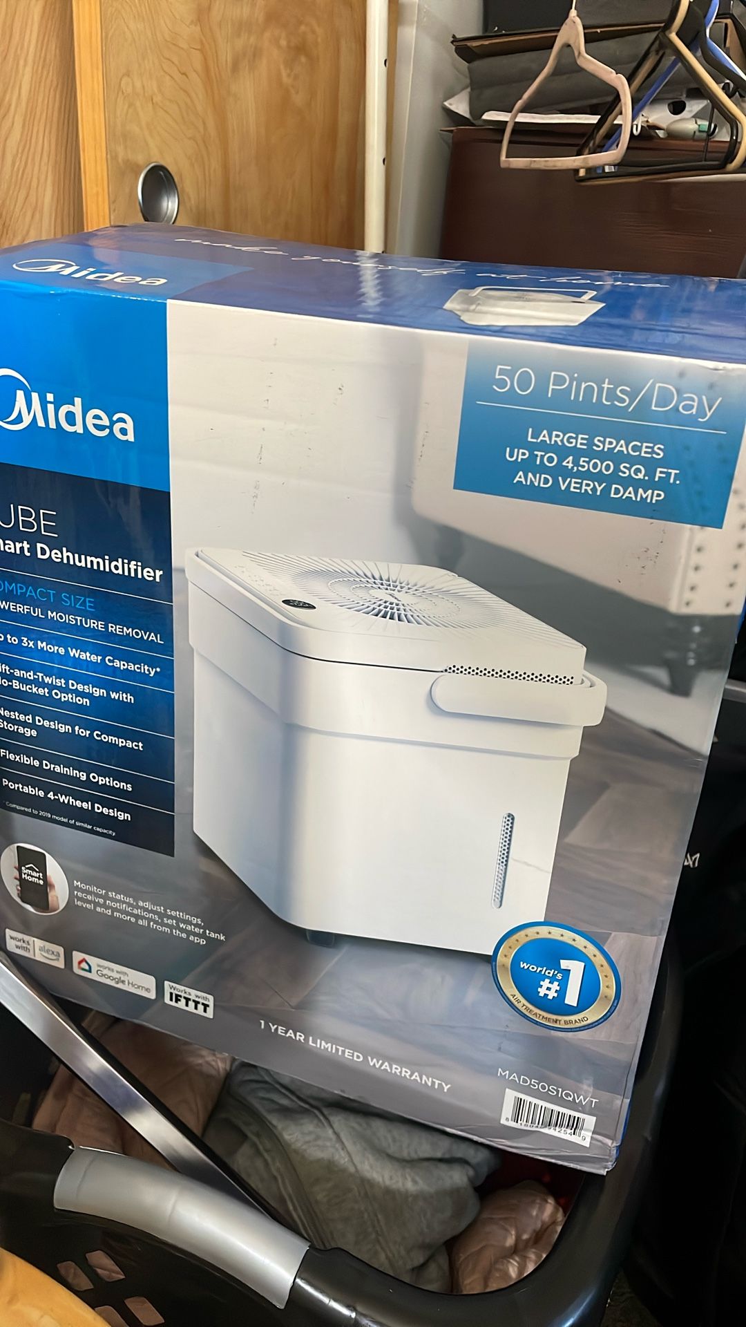 Midea Cube Smart Dehumidifier 50 pints/Day