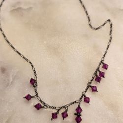 Vintage Dark Pink/Rose NECKLACE 