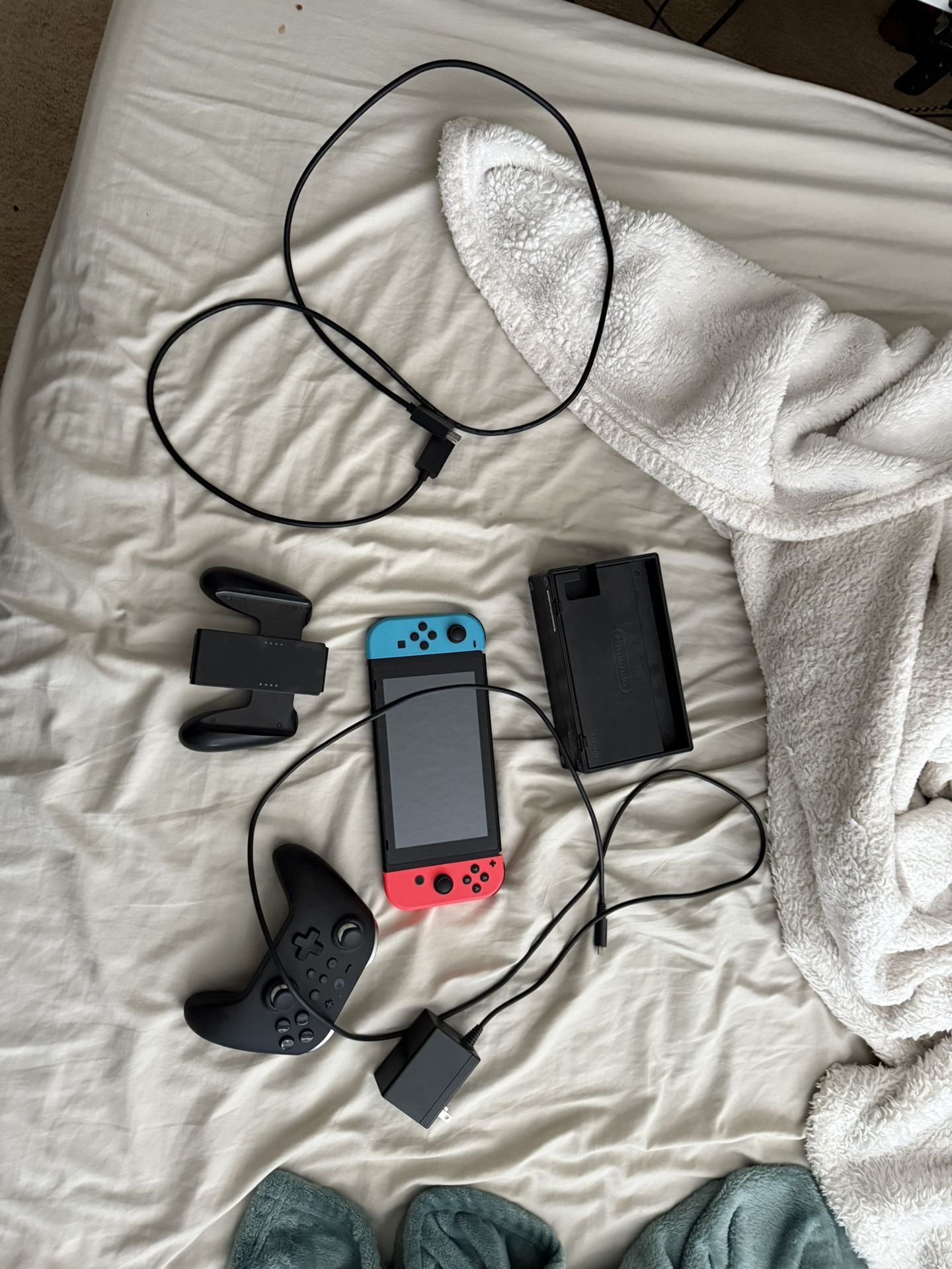 Nintendo Switch With Pro Controller And 2 Games.