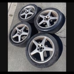 4 - 215/45r17 5x100 5x3.94 Stock Celica Prius Corolla Impreza Wheels Rims Tires!