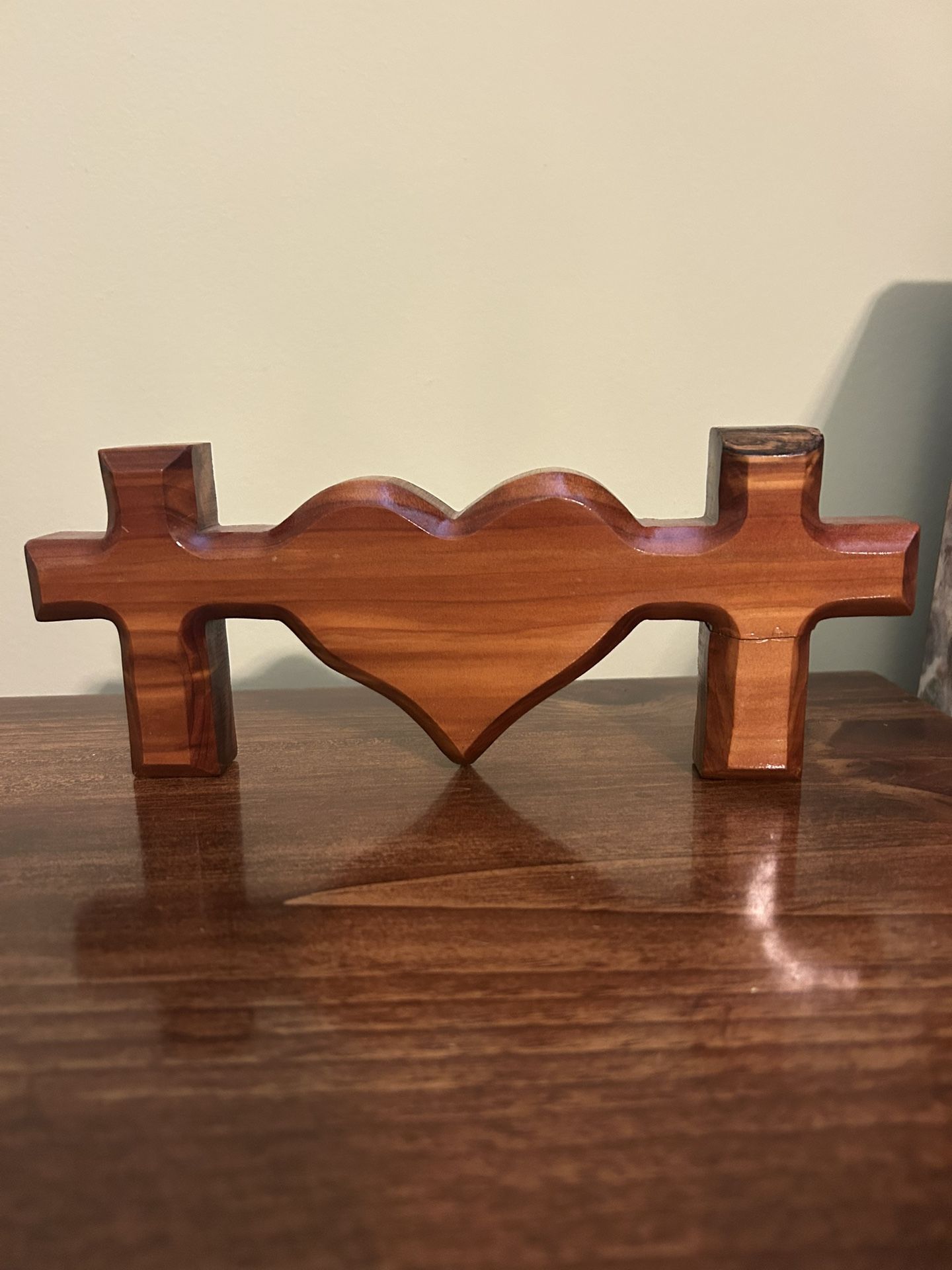 Wooden Heart and Cross Decor