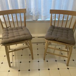 Unfinished Wooden Chairs W/ Cushions