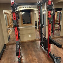 PRO SERIES Ultimate Half Rack Functional Trainer w/Smith Machine Bar | 320lb Stack | Gym Equipment | Fitness | Commercial | Squat Rack 