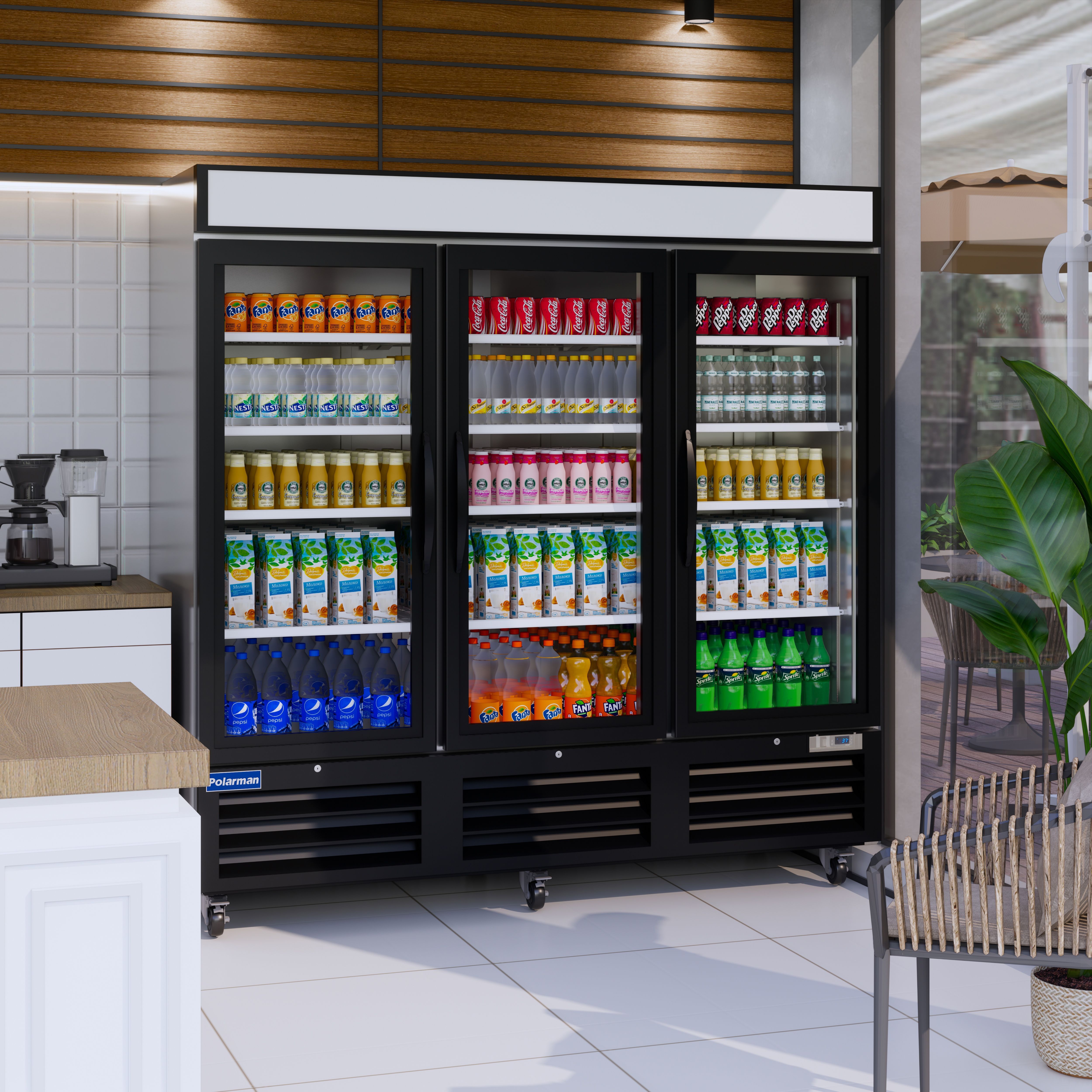 Brand New NSF Polarman 72 Cuft Three Glass Door Display Cooler Best for Restaurant,Hotel– Delivery available,1 year Warranty, Fresh in the Box