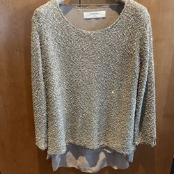 Zara Sweater Dressy Holiday Gold Sweater 