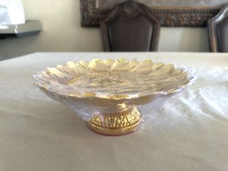 Footed Gold Decorative Fruit Bowl 7in