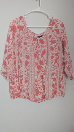 Gap 3/4 sleeve Boho floral top, size Large