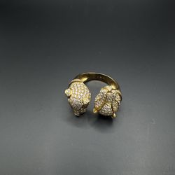 18K Yellow Gold Panther Ring – 15.10g, 2.00ct Diamonds