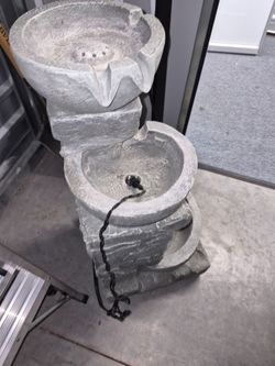 3-Tier Outdoor Stone-Look Water Fountain
