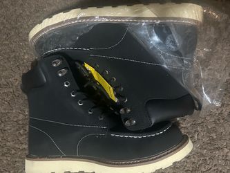 Steel Toe Boots for Men-6 Inch Moc Toe Safety Work Boots Non-Slip Resistant Indestructible Construction Western Boot Mens Steel Toes Shoes
