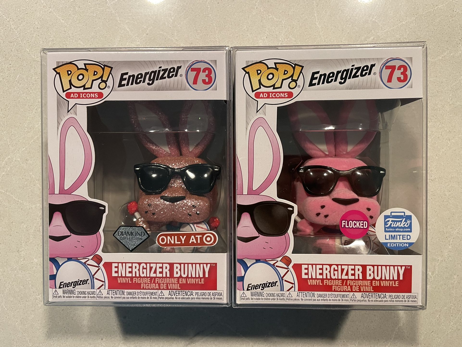 Flocked Diamond Energizer Bunny Funko Pop *MINT* Online Shop Target Exclusive Battery Ad Icons 73 with protector