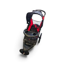 Red and Black Jogging Stroller with Canopy works great!