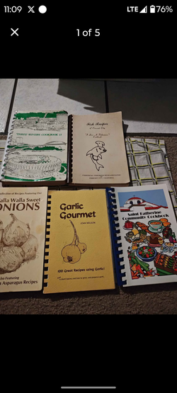 Vintage cookbooks / recipes book rare oop garlic gourmet, fish recipes, three rivers cookbook 2