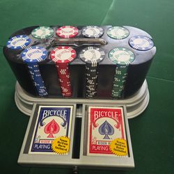 Poker table and chips