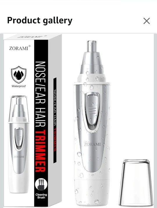 2 Pack Ear, Nose & Facial Hair Trimmer, Battery-Operated, White
Professional, Painless, IPX7 Waterproof, Dual Edge Blades
