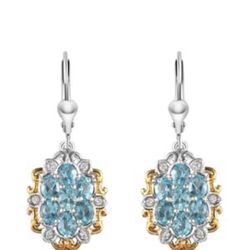 Madagascar Paraiba Apatite & Zircon Lever Back Earrings - new!