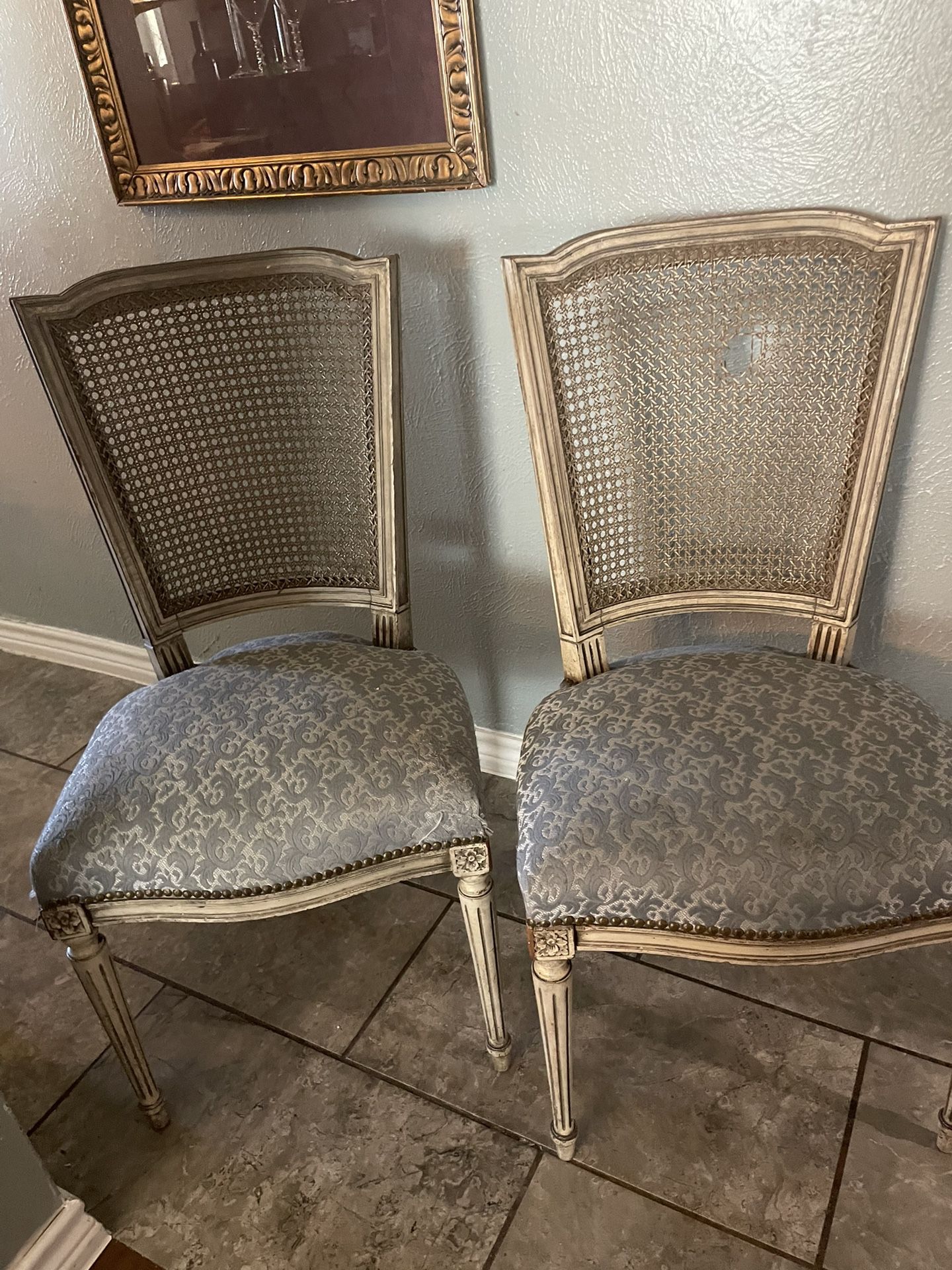 Pair Of Antique Cane back Chairs