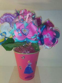 Cinderella inspired hair bow bowquet