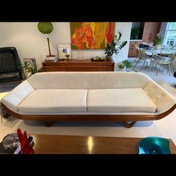 Mid Century Leather Sofa