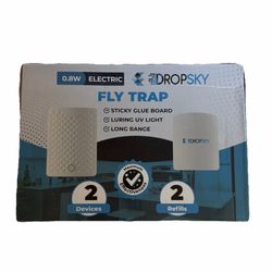 Dropsky Indoor Flying Insect Fly Trap - Plug-in Bug Light - 2 Traps & 2 Cards
