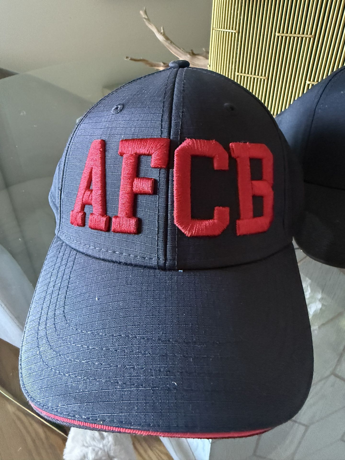 New Soccer Hat AFCB Adult Black/ Red! Adult Size! 
