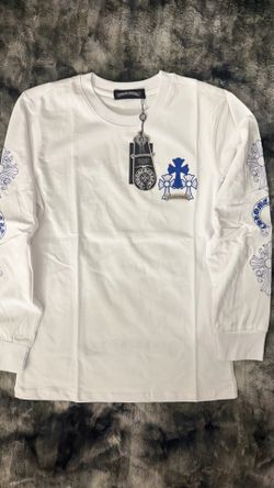 White and Blue Longsleeve Small