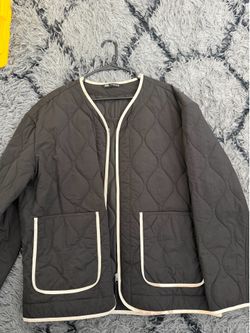 Zara Black Quilted Lightweight Jacket XL