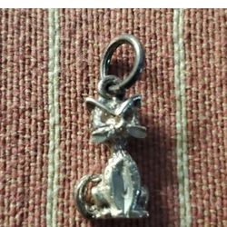 2 Ct. Sterling Silver KITTY CAT  & Kitty Face CHARMS