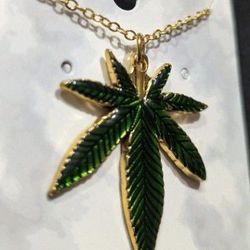 Homemade Necklace And Earrings Pot Leaf Weed Marijuana 420 Handmade Jewelry 