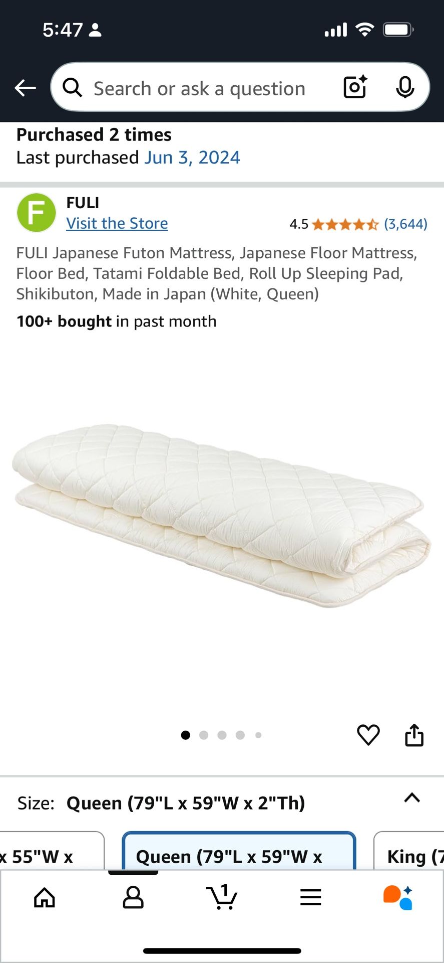 Fuji Japanese Futon Mattress 