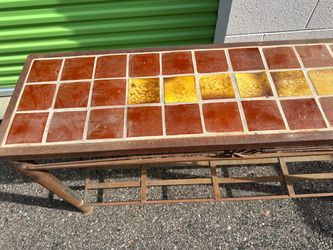 Tile Top Metal Console Table