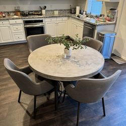 Living Spaces - Concrete Table W/ Chairs