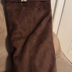 Brown heeled boots