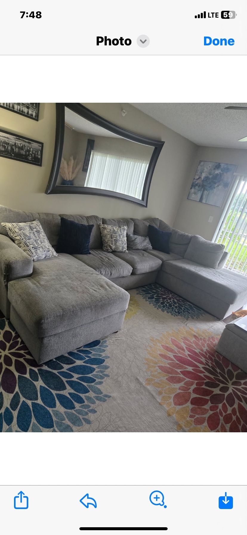 Comfortable Gray Sectional Couch