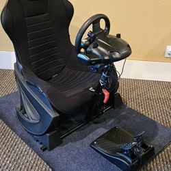 Racing Seat Simulator Chair ,Driving Force Wheel And Pedals