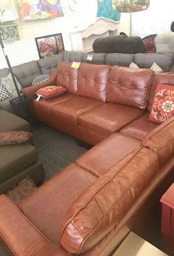 Pu leather reversible sectional