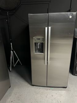 GE stainless side by side