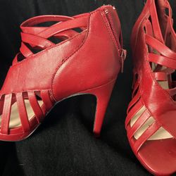 Leather Red Heels 6.5