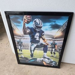 Custom Frame Artwork Dallas Cowboys Dak Prescott