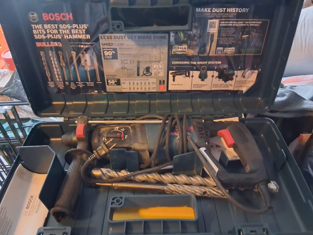 Bosch Rotary Hammer Drill With 2 Bits 3/4&1"