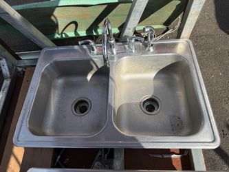 Stainless Steel Double Sink w/Faucet