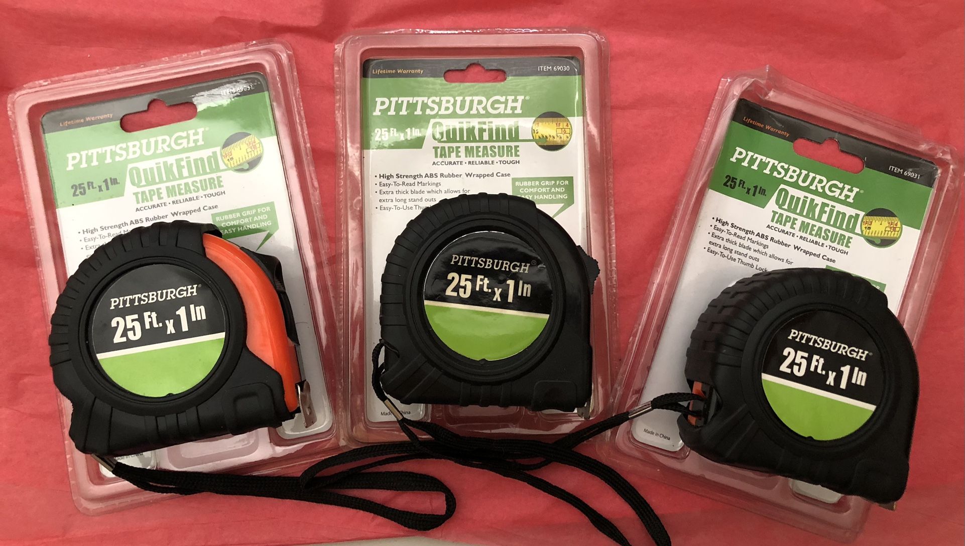 Pittsburgh 25 foot tape measure $5/each! LOOK