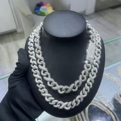 VVS Lab Moissanite Infinity Link Chain ♾️ 💎 14mm+ Size, Top Quality, Passes Diamond Tester